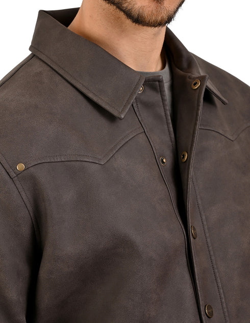 Wrangler Chamarra casual para Hombre en Piel Sintética color Café Oscuro.